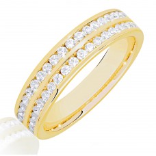 18ct Gold Double Row Diamond Eternity Ring