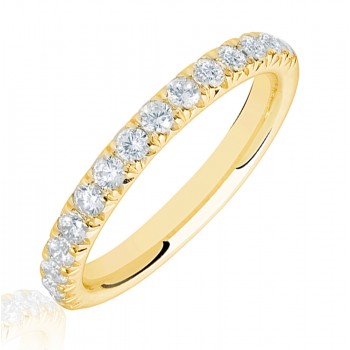 18ct Gold .50ct Diamond French Pave Eternity Ring