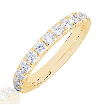 18ct Gold .75ct Diamond French Pave Eternity Ring