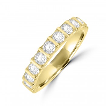 18ct Gold 11-stone Diamond Bar set Eternity ring
