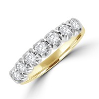 18ct Two Tone Gold 7-stone Diamond Loopy Eternity ring