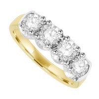 18ct Gold Platinum Diamond Loopy Claw Eternity ring