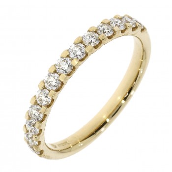 18ct Gold Diamond Square Claw Eternity ring