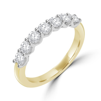 18ct Gold Platinum Diamond V-claw Eternity ring