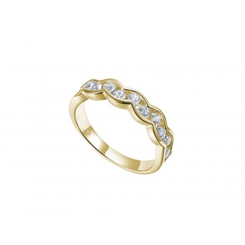 18ct Yellow Gold Diamond Wave Ring