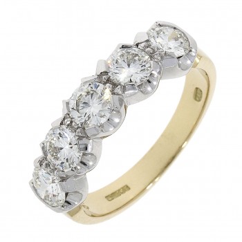 18ct Gold Five Diamond Loopy Eternity ring