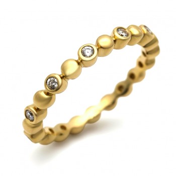 18ct Gold Diamond Rubover Bead Wedding Eternity ring