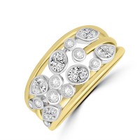 18ct Gold Multi cut Diamond Chaos Eternity ring