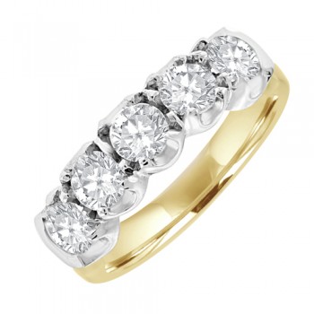 18ct Gold Five-stone Diamond Loopy Eternity ring