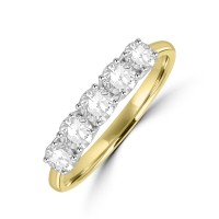 18ct Gold Five Diamond Heart Eternity ring