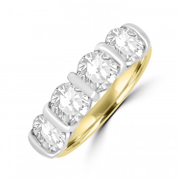 18ct Gold Plainum Four-stone FSi2 Diamond Bar set Eternity ring 18ct Gold Plainum Four-stone FSi2 Diamond Bar set Eternity ring