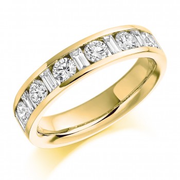 18ct Gold Brilliant & Baguette cut Diamond Eternity Ring