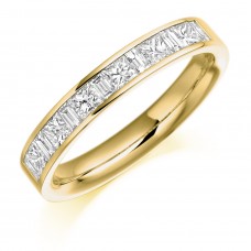 18ct Gold Princess cut & Baguette Diamond Eternity Ring