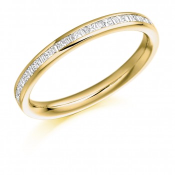 18ct Gold Princess & Baguette cut Diamond Wedding Ring