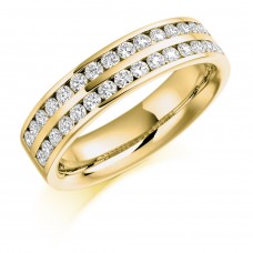 18ct Gold Double Row Diamond Channel Set Eternity Ring