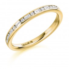 18ct Gold Baguette & Brilliant cut Diamond Wedding Ring