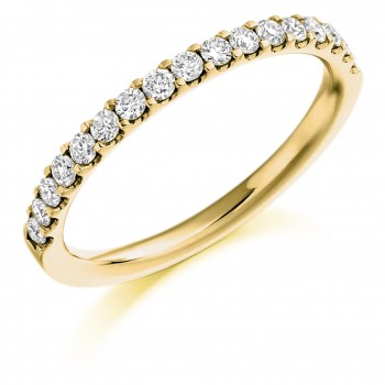 18ct Gold 17-Stone Castle set Diamond Wedding Ring