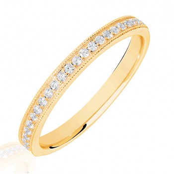 18ct Gold .15ct Diamond Micro claw Set Wedding Ring