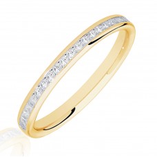 18ct Gold .25ct Princess cut Diamond Wedding Ring