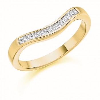 18ct Gold Princess cut Diamond Bow shaped Wedding Ring