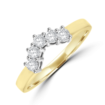18ct Gold 5-stone Bow-shaped Diamond Eternity ring