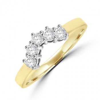 18ct Gold Diamond Bow-shaped Wedding Eternity ring