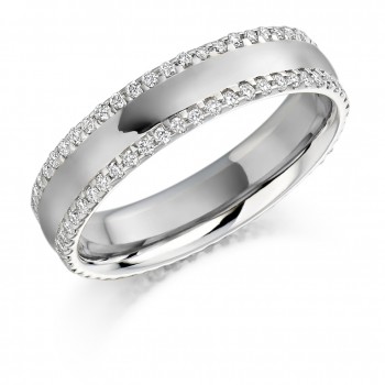 18ct White Gold Double Row Diamond Eternity Ring