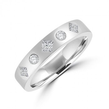 18ct White Gold 5-stone Diamond Wedding Ring
