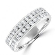 18ct White Gold Two-row Diamond Full Hoop Eternity Ring