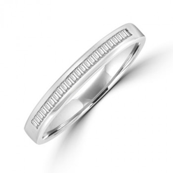 18ct White Gold Baguette Diamond Channel Wedding Ring