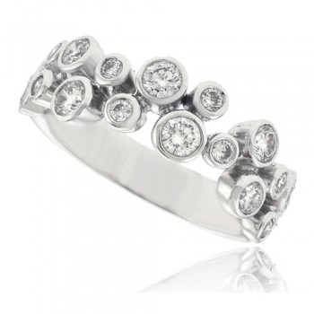 18ct White Gold Two-Row Diamond Scatterset Eternity Ring