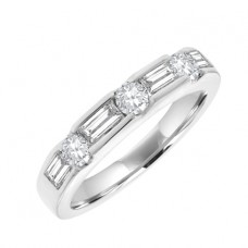 18ct White Gold Baguette & Brilliant Diamond Eternity Ring