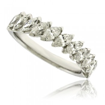 18ct White Gold Marquise Diamond Eternity Ring 1.11ct