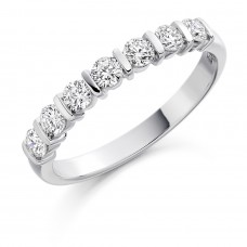 18ct White Gold 7-Stone Bar Set Diamond Eternity Ring
