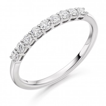 18ct White Gold 9-stone Diamond Eternity Ring