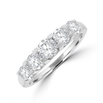 18ct White Gold 5-stone Diamond Eternity Ring