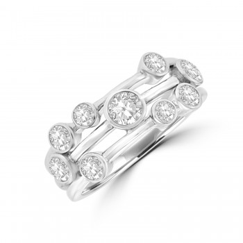 18ct White Gold Diamond Bubble Eternity Ring