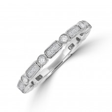 18ct White Gold Princess & Brilliant Diamond Mille Eternity