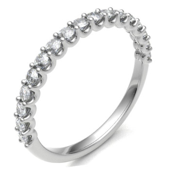18ct White Gold .43ct Diamond Shared Loopy Claw Eternity Ring 18ct White Gold .43ct Diamond Shared Loopy Claw Eternity Ring