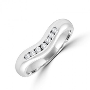 18ct White Gold Diamond Bow Shaped Eternity Ring