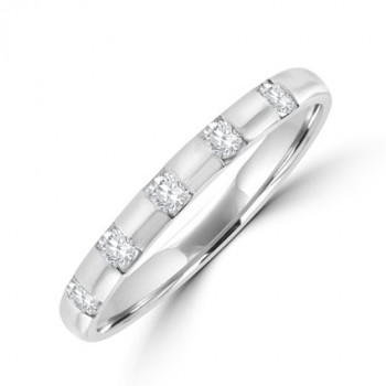 18ct White Gold 5-stone Diamond Band ring