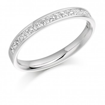 18ct White Gold Princess cut Diamond Wedding Ring