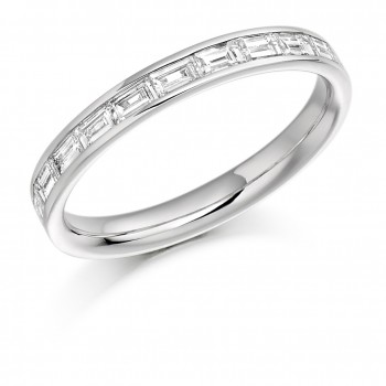 18ct White Gold Baguette Diamond Wedding Ring