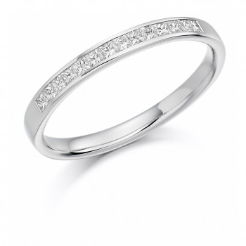 18ct White Gold Princess cut .20ct Diamond Wedding Ring