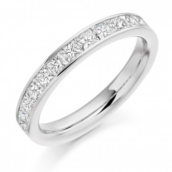 18ct White Gold Princess cut Diamond Eternity Ring