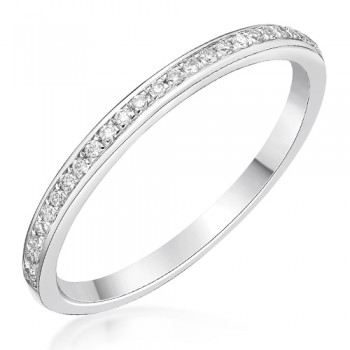 18ct White Gold .10ct Diamond Grain set Wedding / Eternity Ring