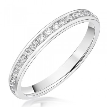 18ct White Gold .33ct Diamond Channel Wedding / Eternity Ring