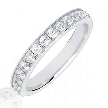 18ct White Gold .50ct Diamond Micro Claw Set Wedding Ring