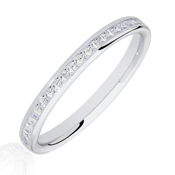 18ct White Gold .25ct Princess cut Diamond Wedding Ring