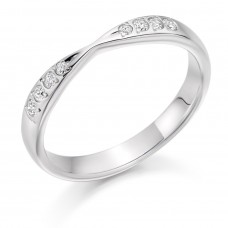 18ct White Gold Diamond Bow Style Wedding Ring